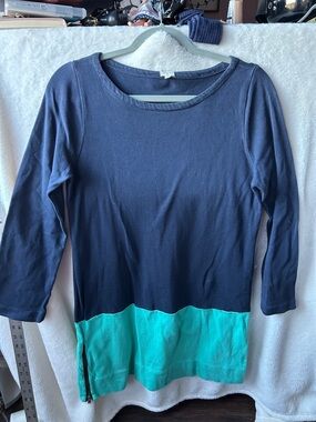 J crew Colorblock Long Sleeve dress - Navy & Teal